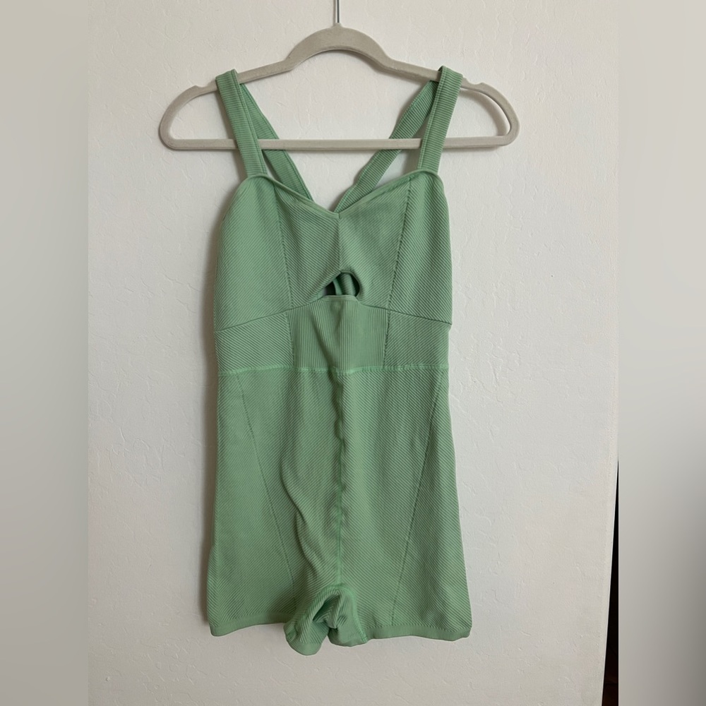 Free people movement ribbed spearmint short runsie